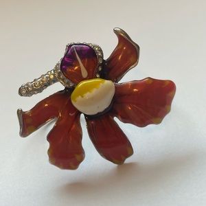 Double Finger Floral Ring- Adjustable